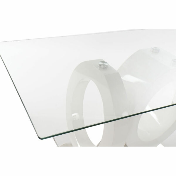 Трапезна маса DKD Home Decor Кристал Прозрачен Бял Дървен MDF (160 x 90 x 75 cm)