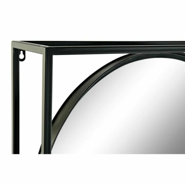 Стенно огледало DKD Home Decor Огледало Естествен Черен Метал Дървен (61 x 17,5 x 181 cm)