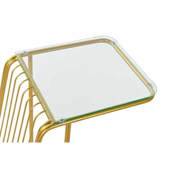Масичка-поставка за списания DKD Home Decor Кристал Златен Метал (46,5 x 30 x 61 cm)