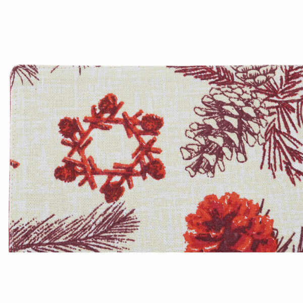 Индивидуална Покривка DKD Home Decor Коледа Червен полиестер Памук (45 x 30 x 0,2 cm)