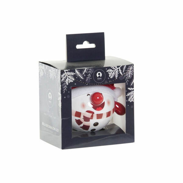 Коледна топка DKD Home Decor Червен Бял PVC Снежен човек (3 броя)