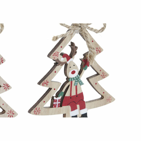Коледна Украса DKD Home Decor Дървен Дядо Коледа Царица (9 x 1 x 9 cm) (3 броя)