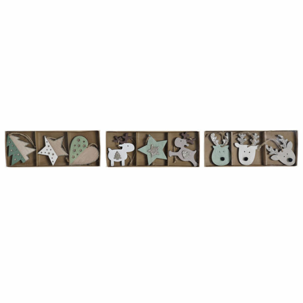 Комплект Коледни Декорации DKD Home Decor Дървен Звезда Царица (21 x 8,5 x 2 cm)