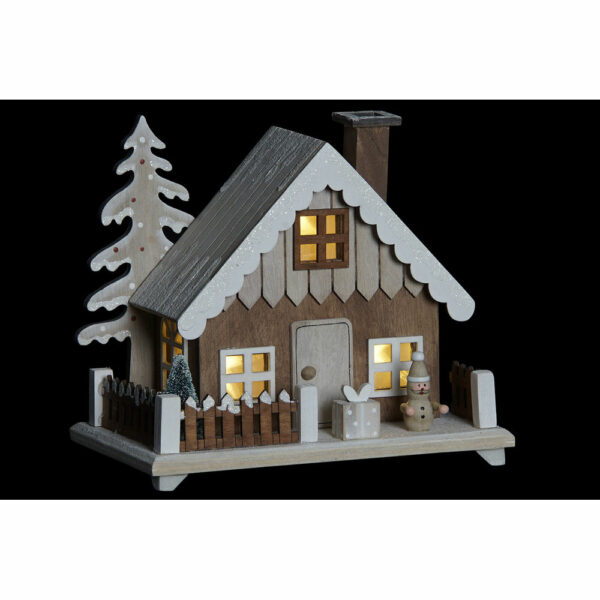 Коледна Украса DKD Home Decor Дървен Къща (19 x 12 x 16 cm)