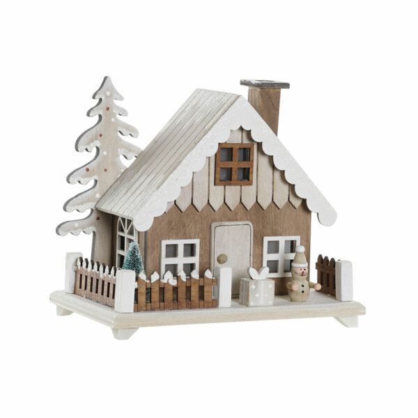 Коледна Украса DKD Home Decor Дървен Къща (19 x 12 x 16 cm)