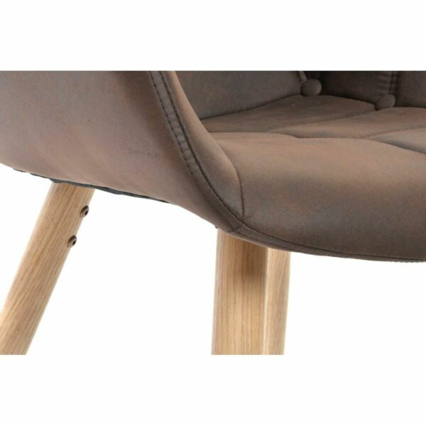 Трапезен стол DKD Home Decor букова дървесина Полиуретан Тъмно сив (60 x 62 x 81 cm)