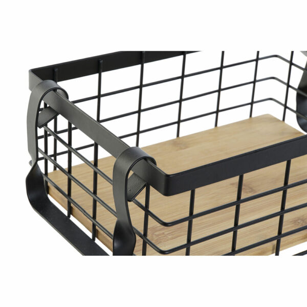 Телена кошница DKD Home Decor Черен Метал Бор (25 x 18,5 x 10 cm)