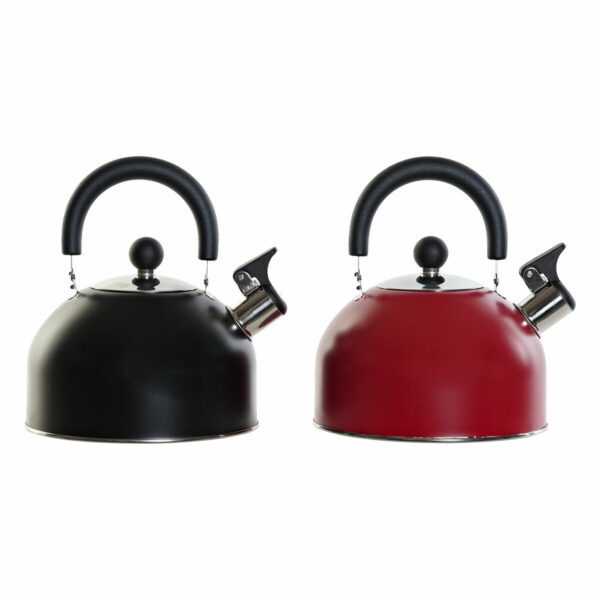 чайник DKD Home Decor Червен Черен Неръждаема стомана (19 x 19 x 20,5 cm) (2 броя)