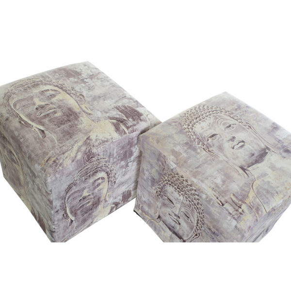 Многофункционална Кутия DKD Home Decor Бежов Буда Полиуретан (2 pcs) (34 x 34 x 34 cm)