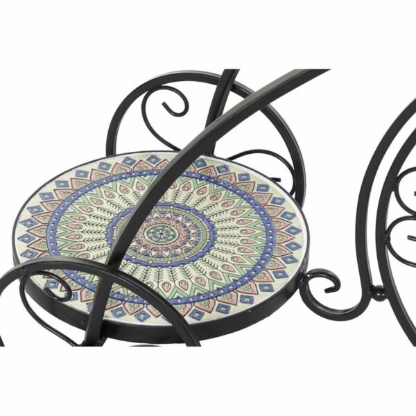 Саксия DKD Home Decor Колело Керамика Мозайка Черен железен (70 x 28 x 57 cm)