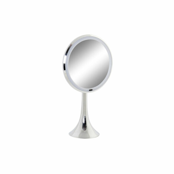 Увеличително Огледало c LED DKD Home Decor Сребрист Метал (20 x 11 x 37 cm)