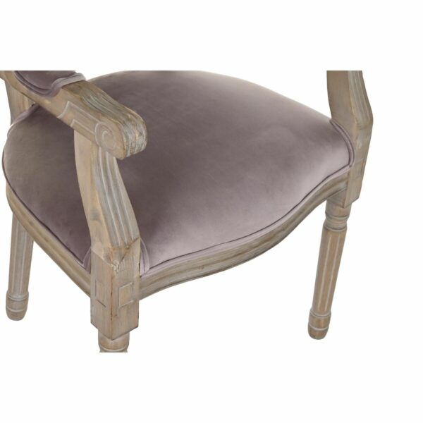 Трапезен стол DKD Home Decor Розов Дървен полиестер (55 x 52 x 95 cm)