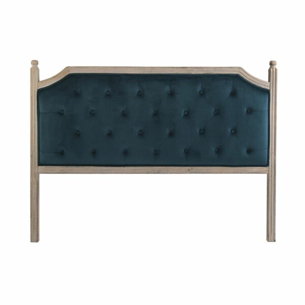 Табла за легло DKD Home Decor Естествен цвят тюркоаз лен каучук (160 x 6 x 120 cm)