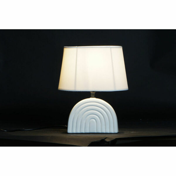 Настолна лампа DKD Home Decor Керамика Бежов полиестер Бял (2 pcs) (20 x 20 x 28 cm)