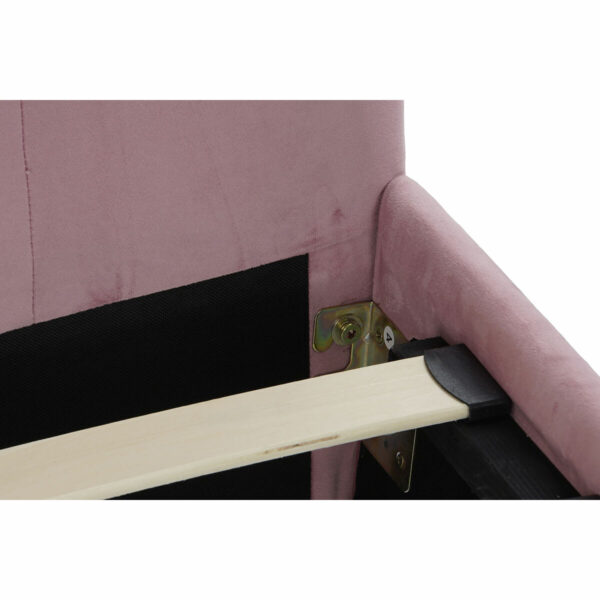 Легло DKD Home Decor Розов Метал Дървен полиестер Алуминий (187 x 210 x 137 cm)