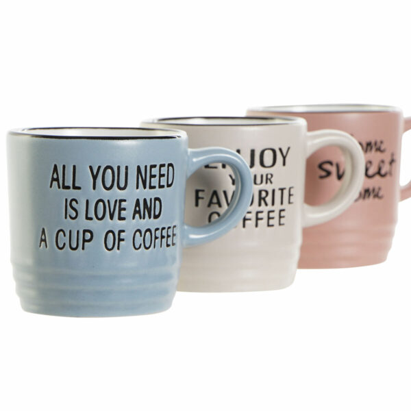 Комплект чаши за кафе части DKD Home Decor Оригинални изречения 6 броя Многоцветен Каменинов