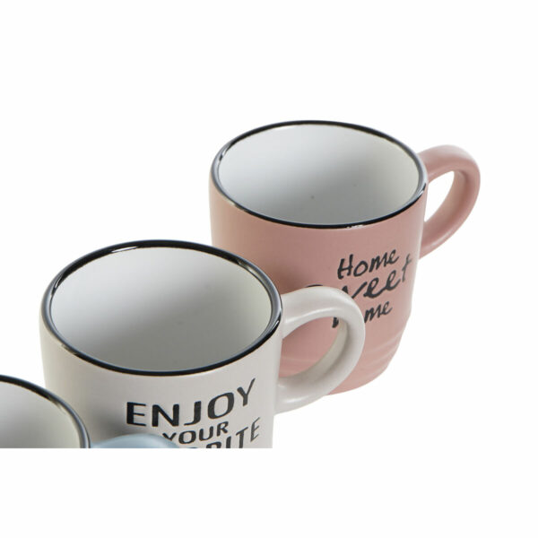 Комплект чаши за кафе части DKD Home Decor Оригинални изречения 6 броя Многоцветен Каменинов