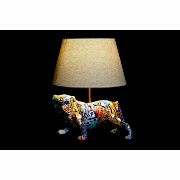 Настолна лампа DKD Home Decor полиестер Булдог Смола Многоцветен (38 x 31 x 46 cm)