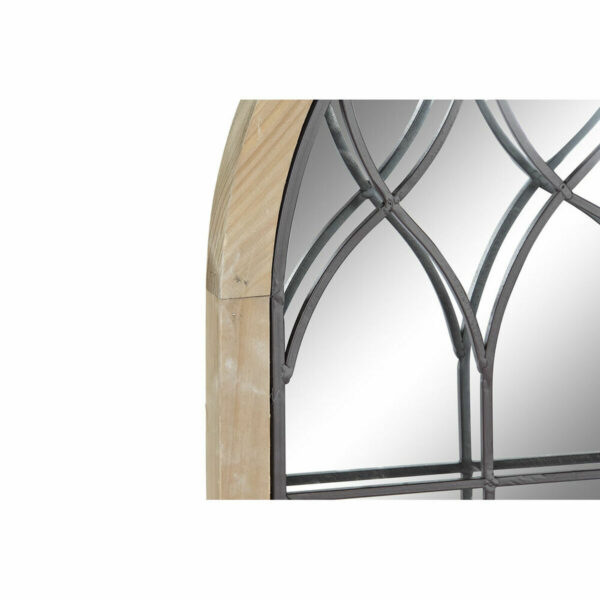 Стенно огледало DKD Home Decor Огледало Черен Метал Дървен Кафяв Прозорци Алуминий Cottage (58 x 3 x 78 cm)