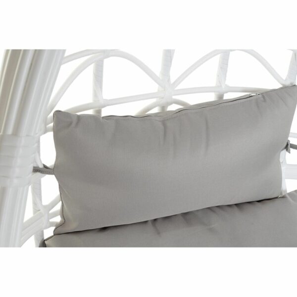 Градинско кресло DKD Home Decor Сив Метал полиестер синтетичен ратан Бял (90 x 70 x 110 cm) (90 x 65 x 110 cm)