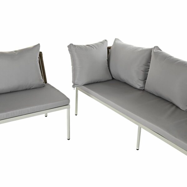 Комплект от диван и маса DKD Home Decor Кристал синтетичен ратан Стомана (190 x 190 x 70 cm)