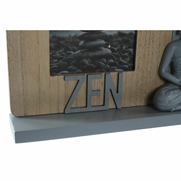 Рамка за снимки DKD Home Decor Zen Дървен Буда Сив Кафяв Алуминий Смола (34 x 5 x 28 cm) (2 броя)