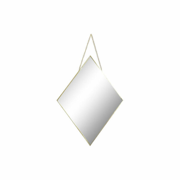 Стенно огледало DKD Home Decor Кристал Златен Метал (28 x 1 x 46 cm)