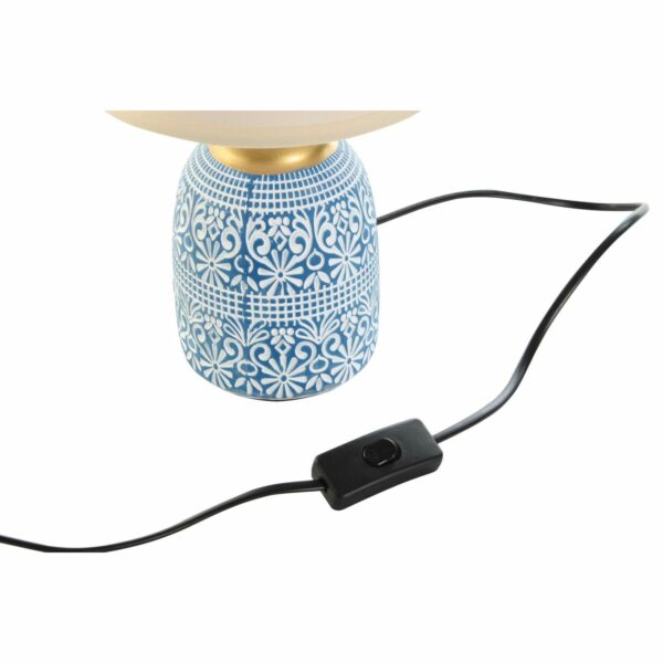 Настолна лампа DKD Home Decor Бежов Син Златен полиестер Бял Каменинов 220 V 50 W Арабин (18 x 18 x 31 cm) (2 броя)