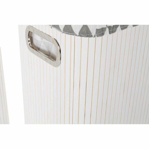 Комплект кошове DKD Home Decor Бял полиестер Бамбук (40 x 30 x 60 cm) (3 Части)