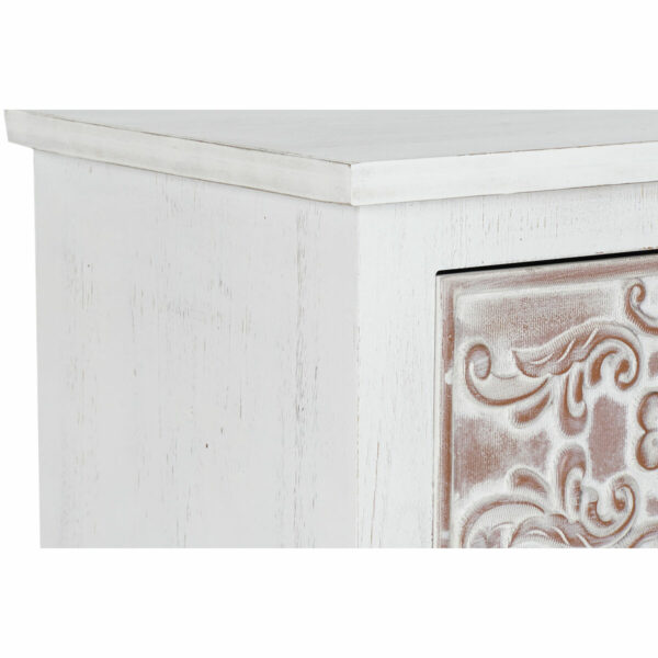 Нощно шкафче DKD Home Decor Бял Цветен Дървен (48 x 36 x 67 cm)
