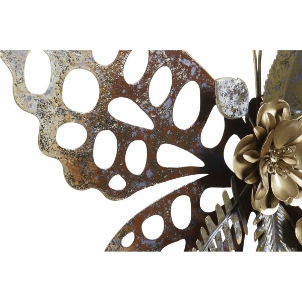 Декорация за стена DKD Home Decor Златен Метал Пеперуди (49,5 x 5,7 x 36 cm)