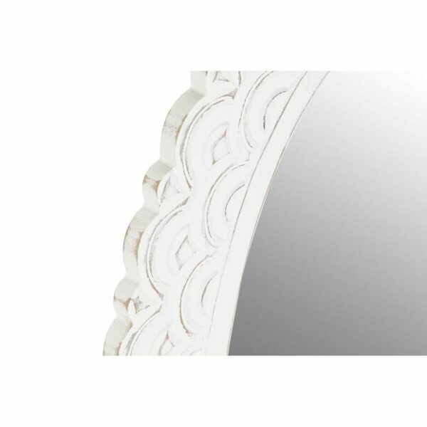 Стенно огледало DKD Home Decor Кристал Бял Дървен MDF Гранитогрес (58 x 2,5 x 86 cm)