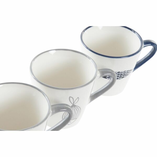 Комплект чаши за кафе части DKD Home Decor Сив Син Порцелан Bone China (90 ml)