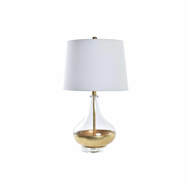 Настолна лампа DKD Home Decor Златен Прозрачен Бял 220 V 50 W (35 x 35 x 62 cm)