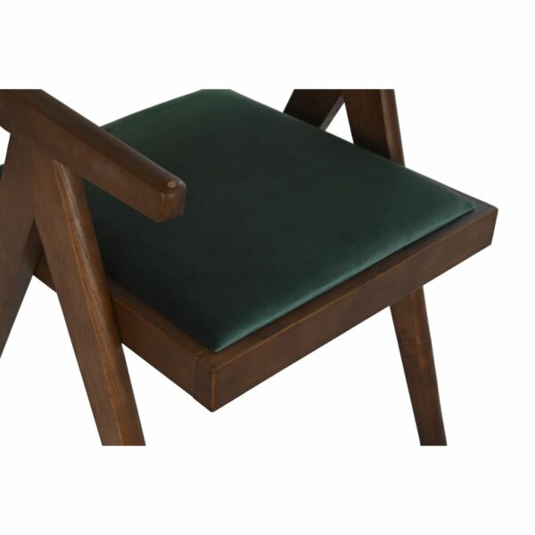 Трапезен стол DKD Home Decor Зелен Тъмно сив Pатан Vintage Бряст (50 x 50 x 82 cm)