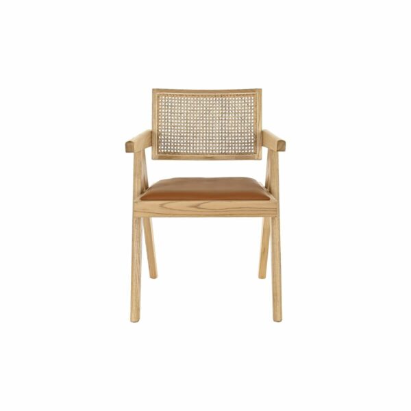 Стол с подклакътници DKD Home Decor Тапицирани Pатан Бряст (55 x 54 x 82 cm)