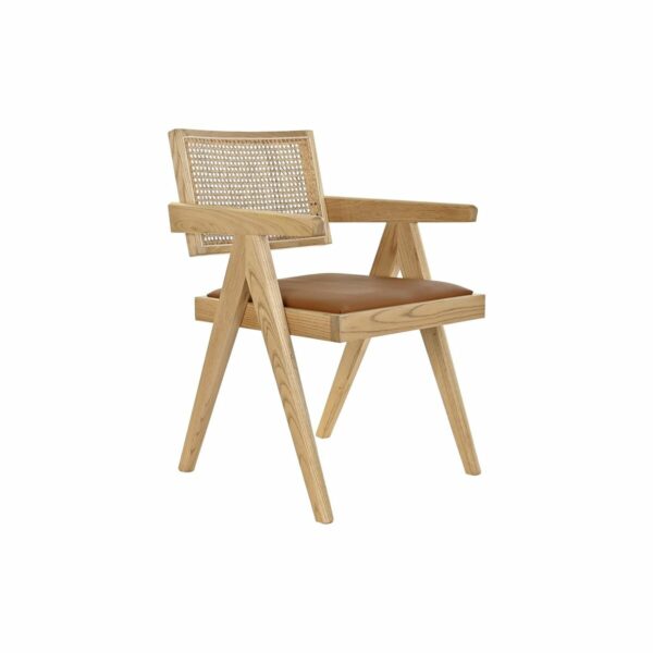 Стол с подклакътници DKD Home Decor Тапицирани Pатан Бряст (55 x 54 x 82 cm)