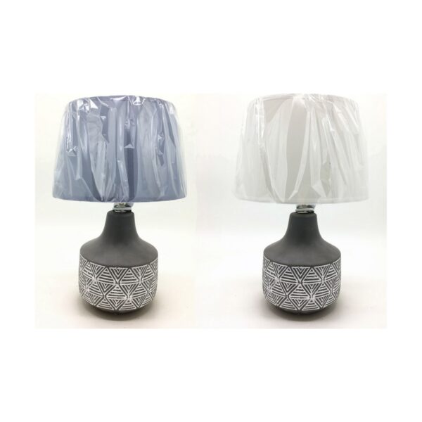Настолна лампа DKD Home Decor 25W Керамика полиестер Бял Тъмно сив Светло сив 220 V Модерен (25 x 25 x 37 cm) (2 броя)