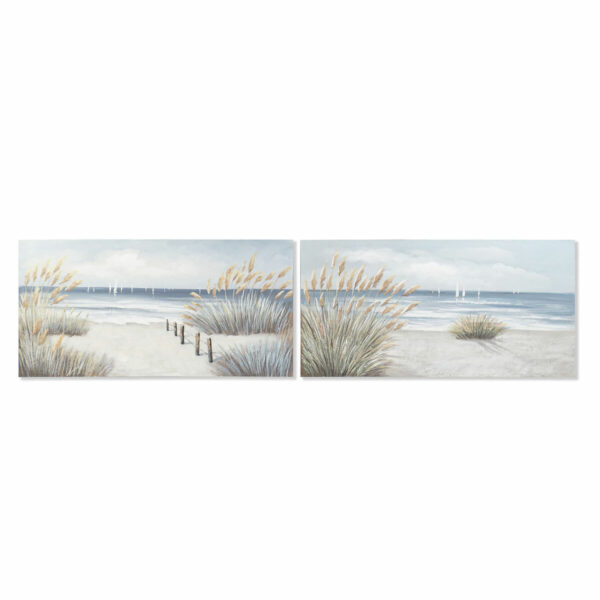 Картина DKD Home Decor Плаж Средиземноморско (140 x 3 x 70 cm) (2 броя)