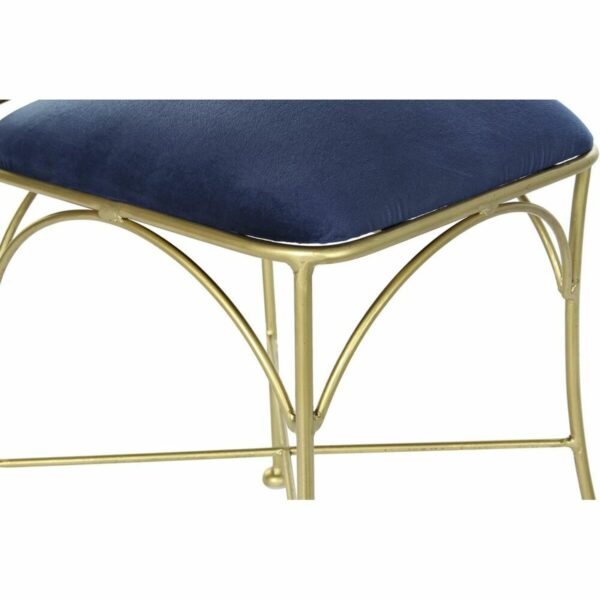 Трапезен стол DKD Home Decor Син Златен полиестер Месинг (45 x 42 x 88,5 cm)