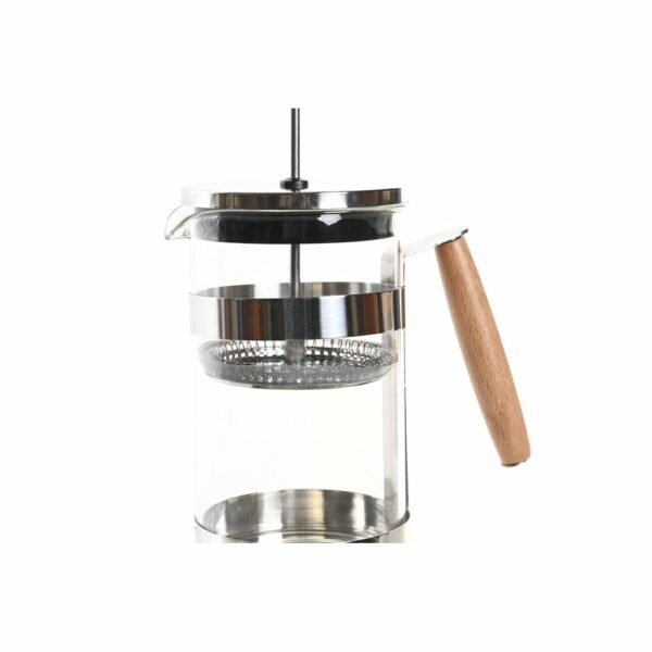 Кафеварка с Френска Преса DKD Home Decor Естествен Сребрист Неръждаема стомана Боросиликатно Стъкло (16 x 9 x 18,5 cm) (600 ml)