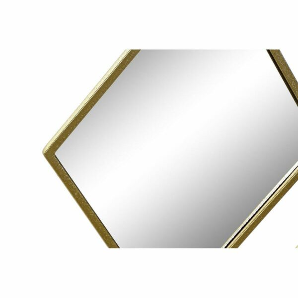 Стенно огледало DKD Home Decor Огледало Златен Метал Ромб (63 x 2 x 90 cm)