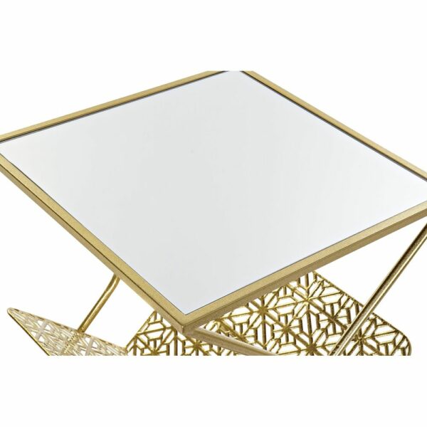 поставка за списания DKD Home Decor Огледало Златен Метал (45 x 45 x 55 cm)