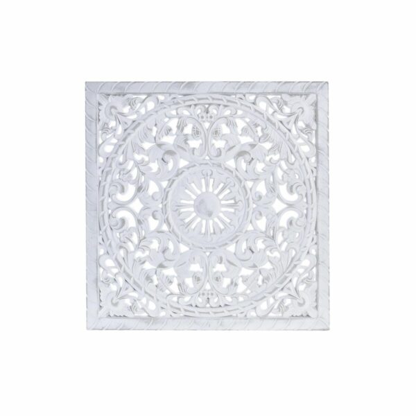 Декорация за стена DKD Home Decor MDF Бял Mandala (60 x 2 x 60 cm)