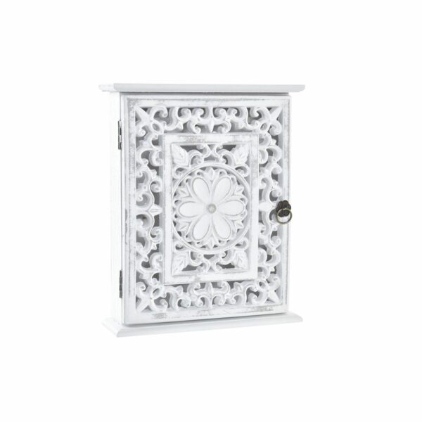 Шкаф за ключове DKD Home Decor Бял Дървен MDF (22 x 6 x 26 cm)