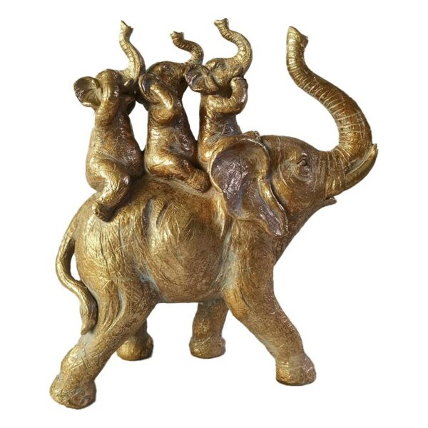 Декоративна фигурка DKD Home Decor Слон Златен Смола (23,5 x 9 x 26,2 cm)