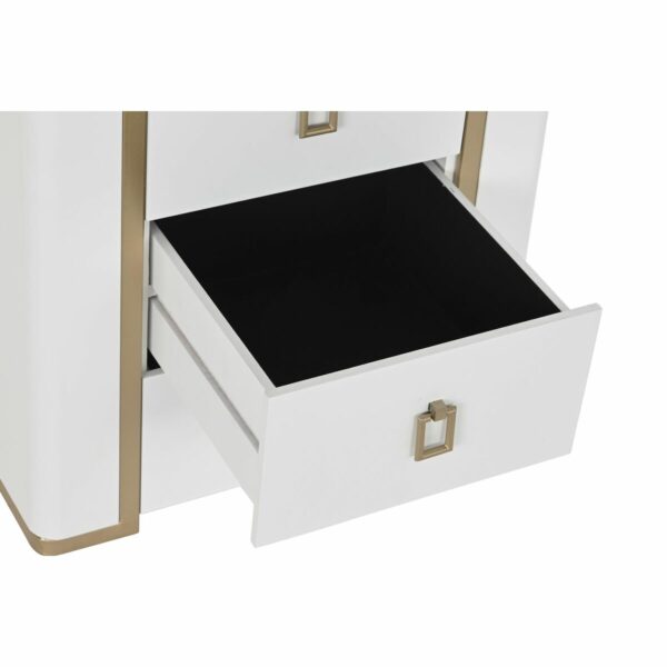 Нощно шкафче DKD Home Decor Бял Метал Дървен (50 x 40 x 50 cm)