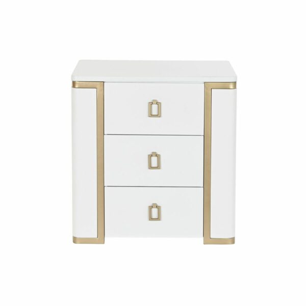 Нощно шкафче DKD Home Decor Бял Метал Дървен (50 x 40 x 50 cm)