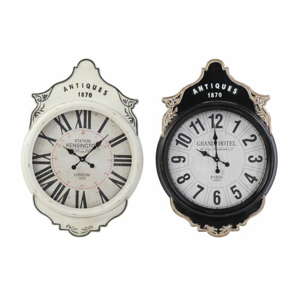 Стенен часовник DKD Home Decor Кристал Черен Бял Желязо (61 x 6 x 89 cm)