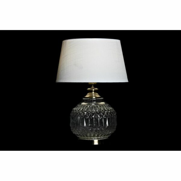 Настолна лампа DKD Home Decor Кристал Бежов Златен Метал Бял (38 x 38 x 54 cm) (2 броя)